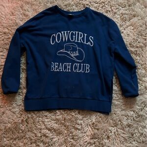 Francesca's Collections Blue Sweatshirt & Hoodie Soft Fabric Cozy Design